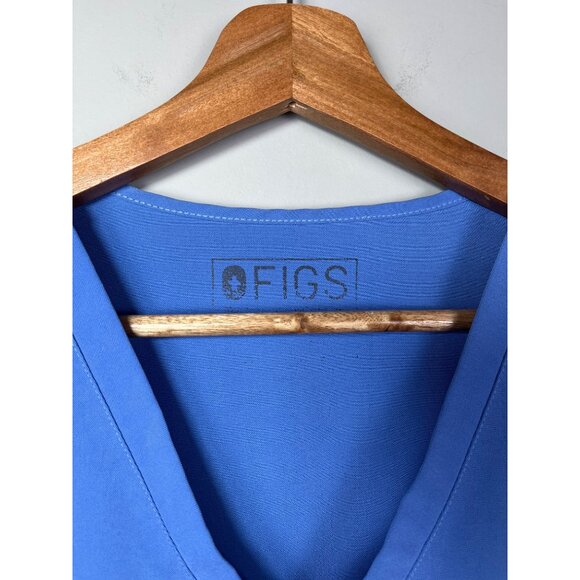 Figs Three Pocket Scrub Top Blue Women's Sz. M-L? Hospital Medical Scrub Top - Picture 6 of 7